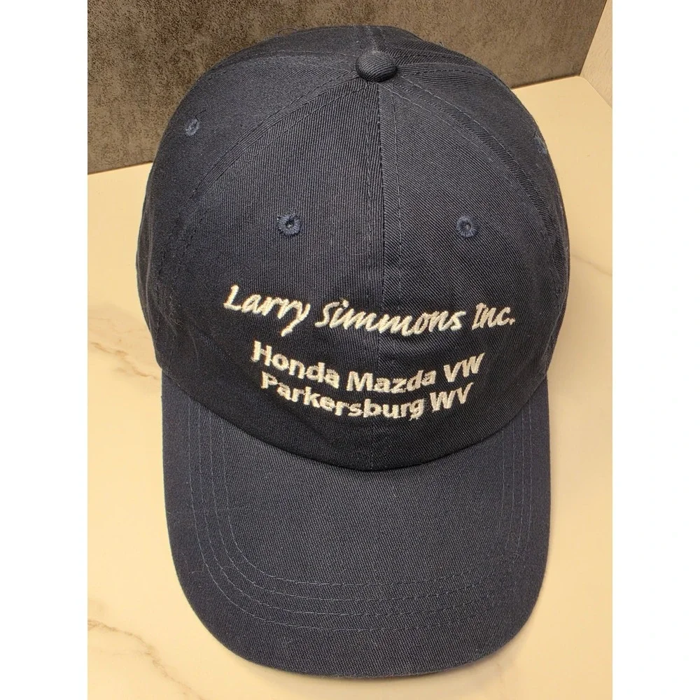 Hit Wear Larry Simmons Inc Honda Mazda VW Parkersburg WV Navy Blue Hat OSFM